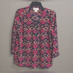 Wishful Park multicolor blouse size large sleeves can be worn two different ways